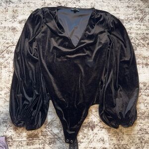Express Black Velvet Bodysuit NWOT